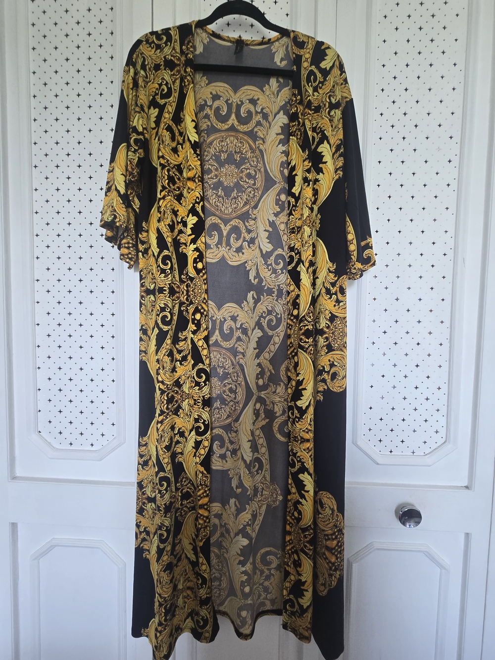 Black & Gold Baroque Kimono